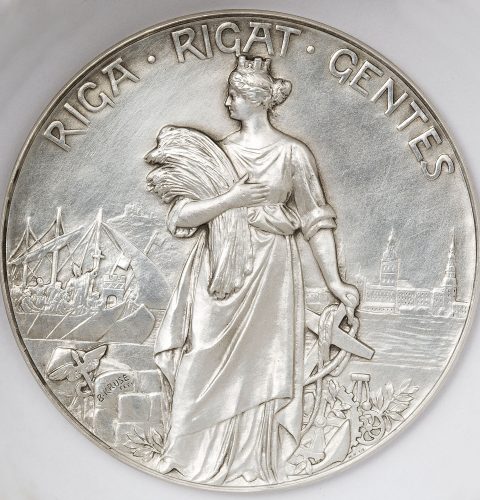 Riga 700th anniversary medal. Germany, Berlin, medal master Bruno Kruse. 1901. Obverse.