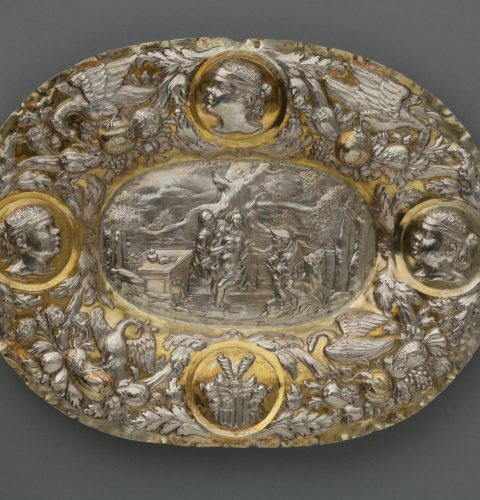 Riga Black-Heads’ Association plate “Susanna’s Bath”. Riga, master Jürgen Linden. Late 17th cent.