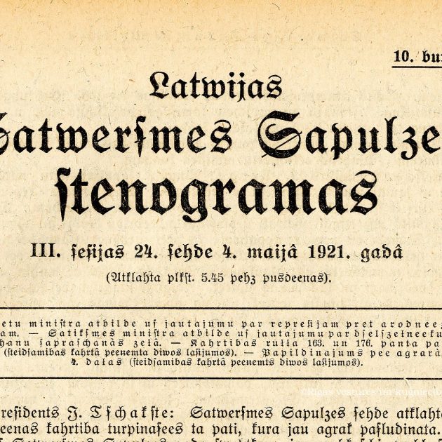 Latvijas Republikas Neatkarības atjaunošanas 31. gadadienā – ieskats grāmatā “Latvijas Satversmes Sapulces stenogrammas. 1921.g. III sesija”